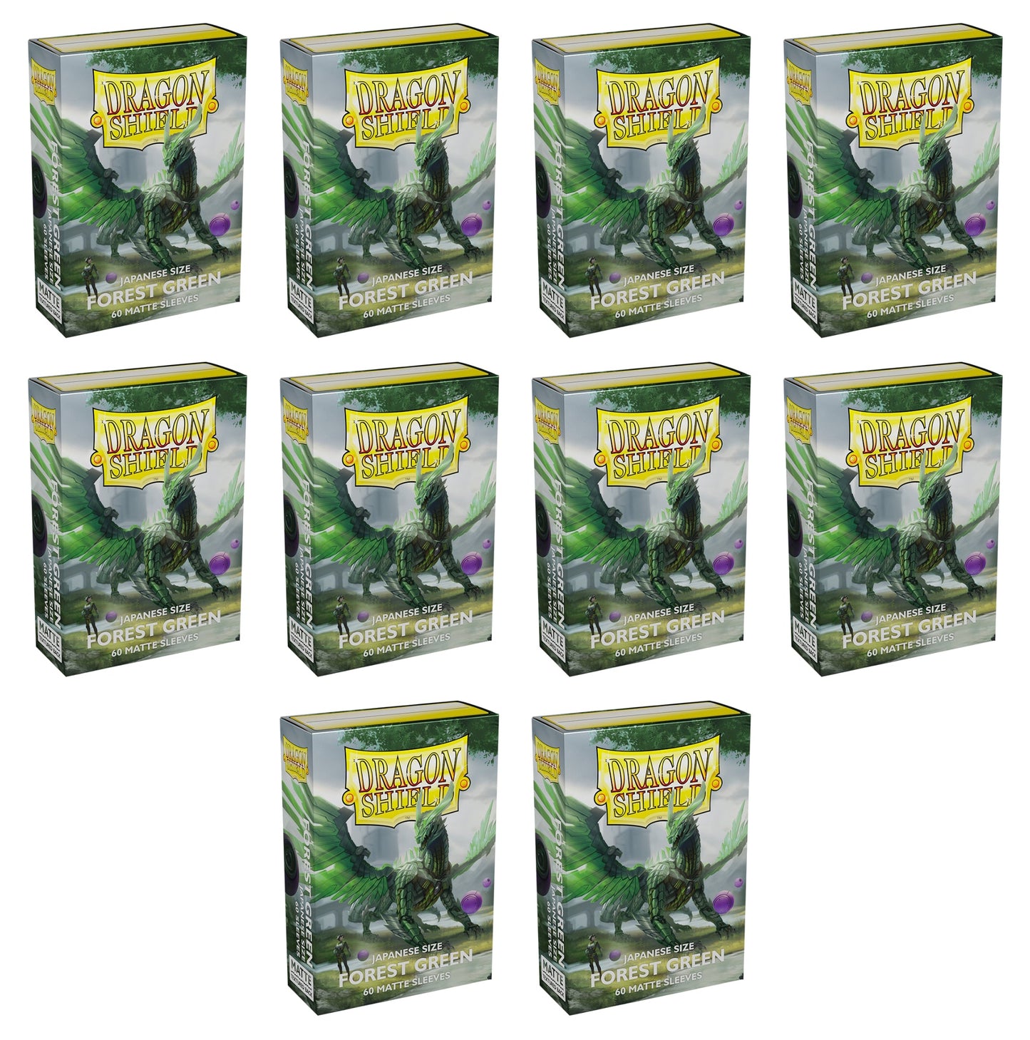 Dragon Shield Japanese (Yu-Gi-Oh Size) Card Sleeves Box - Matte Forest Green [10 packs]