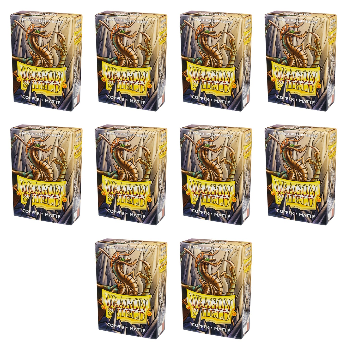 Dragon Shield Japanese (Yu-Gi-Oh Size) Card Sleeves Box - Matte Copper [10 packs]