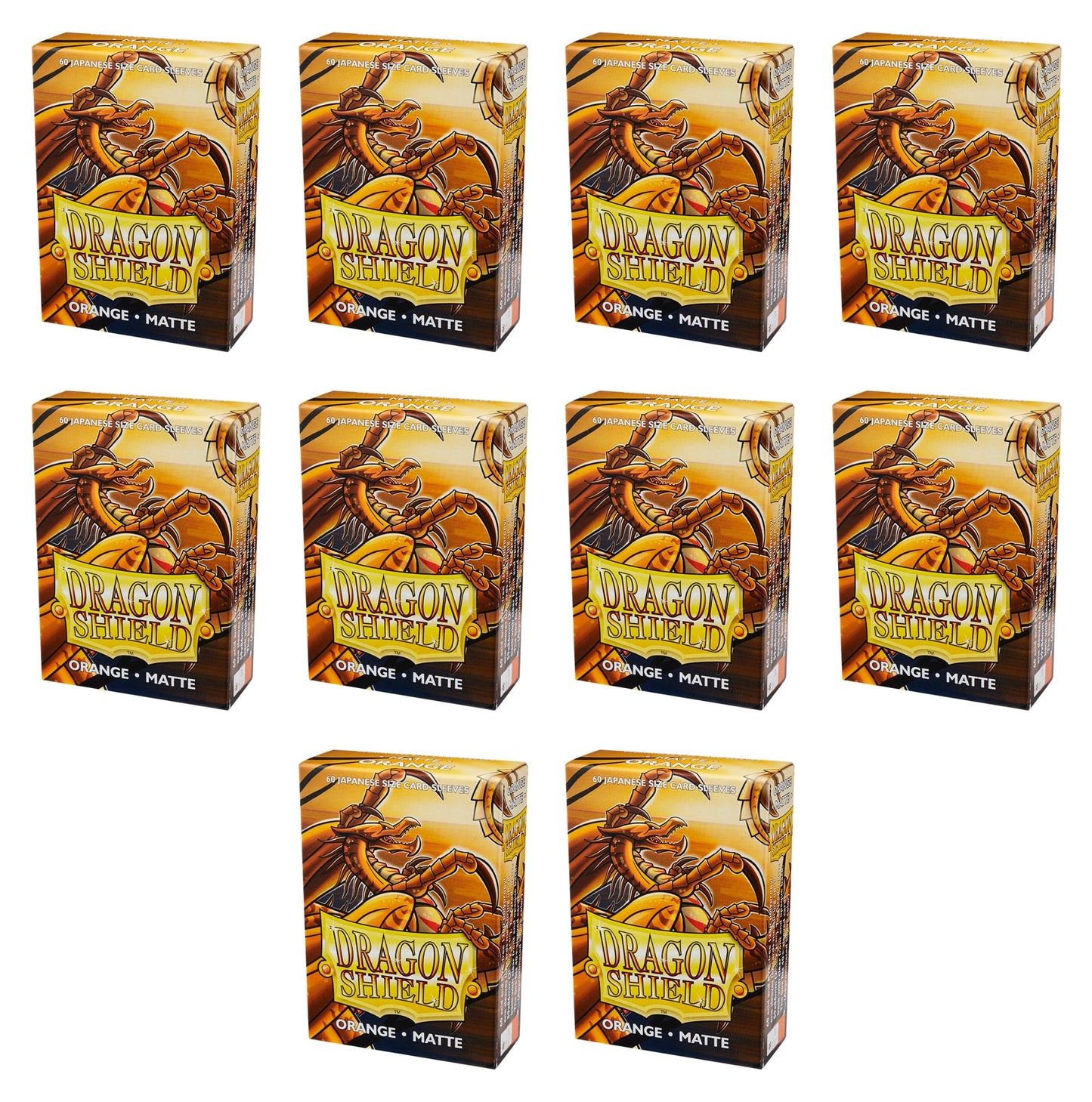 Dragon Shield Japanese (Yu-Gi-Oh Size) Card Sleeves Box - Matte Orange [10 packs]