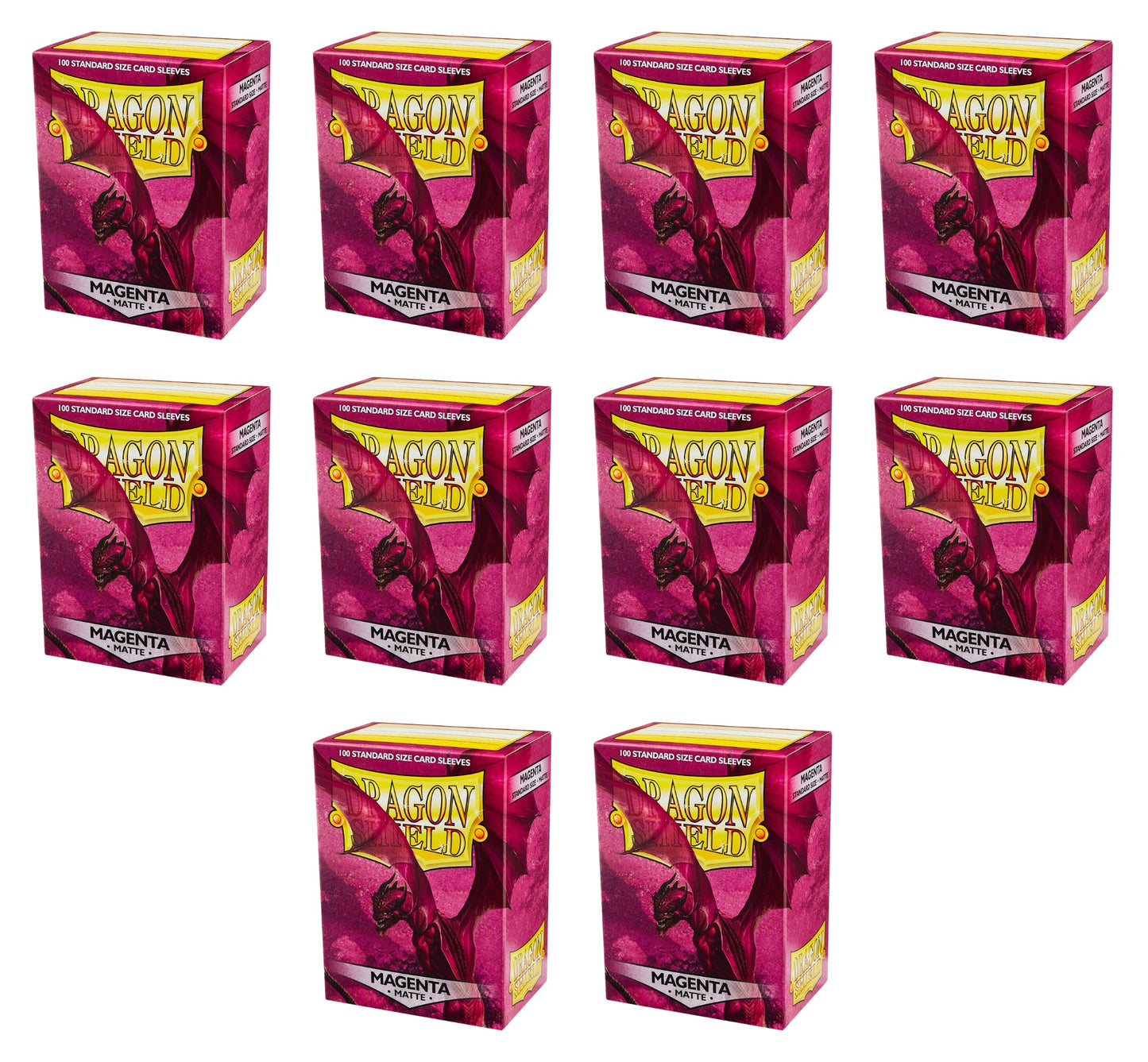 Dragon Shield Standard Size Card Game Sleeves Box - Matte Magenta