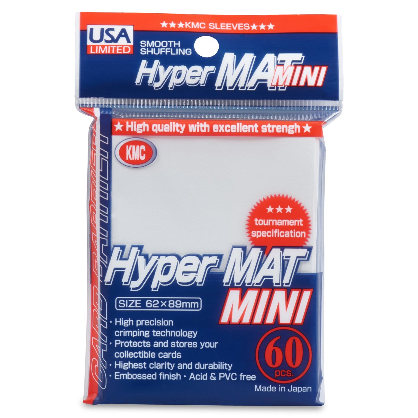 KMC Card Barrier Hyper Mat Mini Yu-Gi-Oh Size Sleeves Pack - Hyper Matte White